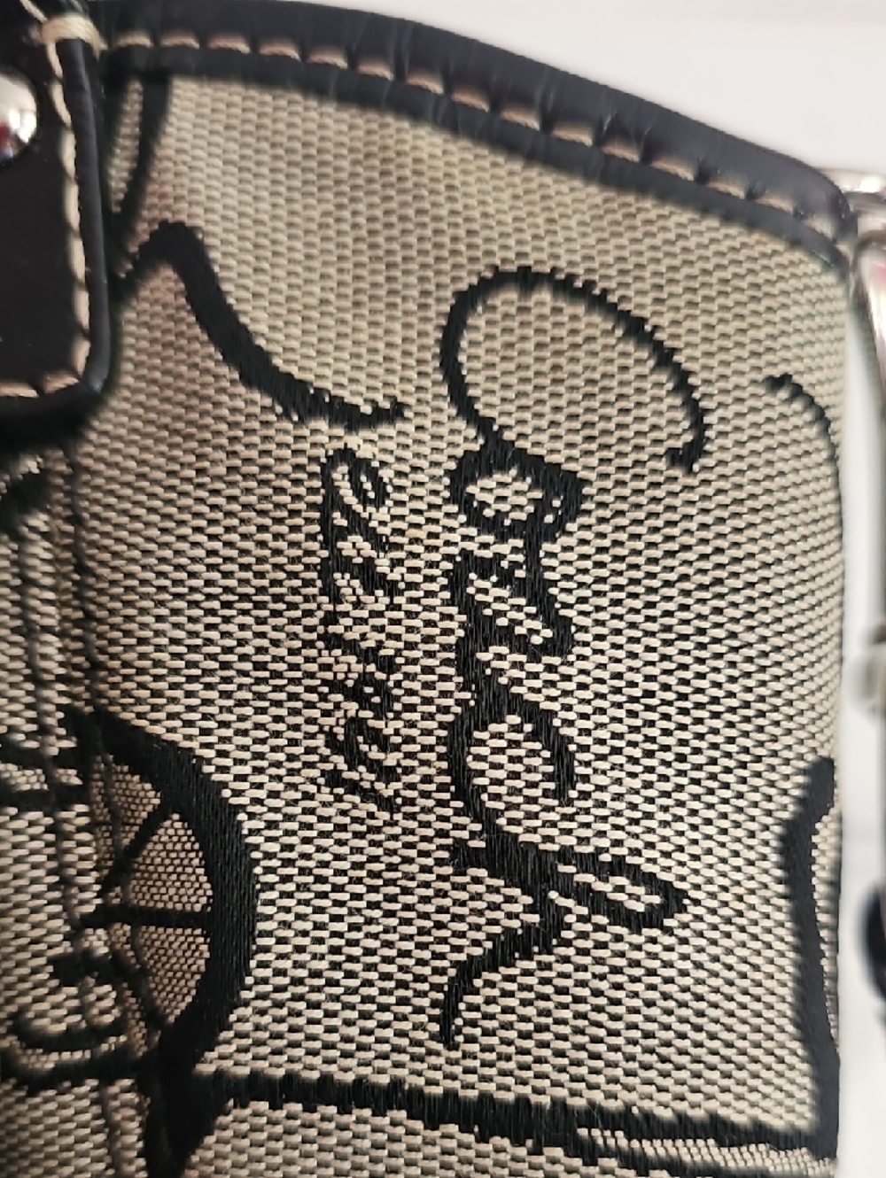 Coach Beige and Black Script & Carriage Shoulder Bag - Picture 12 of 12